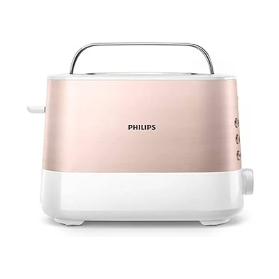 Buy Philips 950W Toaster, 2 Extra Wide Slots, Built-in Bun Warmer, 7 Browning Levels, Cancel Button (HD2637/11) Rose Gold Online at Best Price