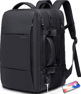 Buy BANGE BG1908 Large Capacity Expandable Multi-Purpose Business & Travel Backpack Waterproof Laptop Backpack for 15.6inch (Black) at Best Price In Bangladesh