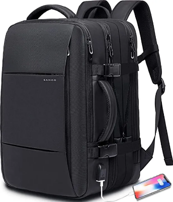 Buy BANGE BG1908 Large Capacity Expandable Multi-Purpose Business & Travel Backpack Waterproof Laptop Backpack for 15.6inch (Black) at Best Price In Bangladesh