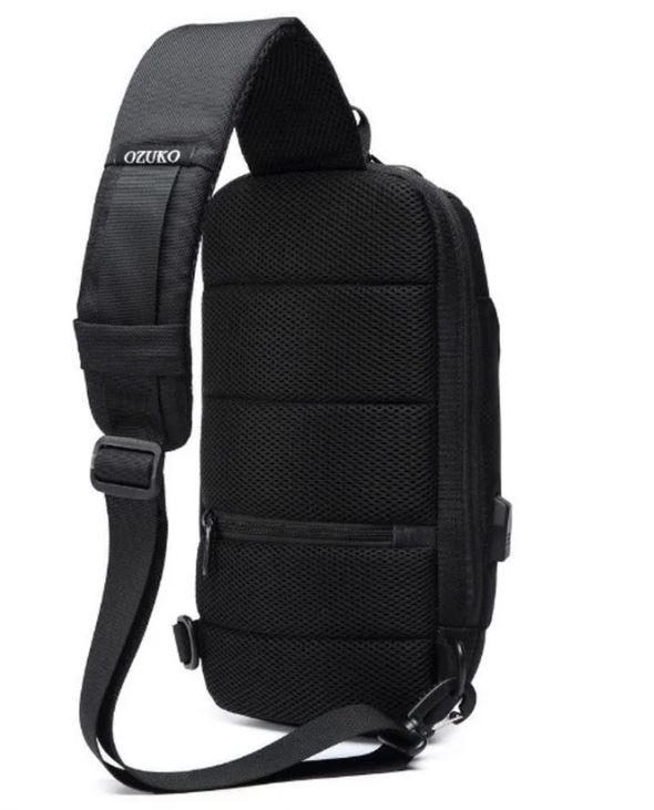 Buy OZUKO 9223 Anti-theft Men Chest Bag Waterproof Crossbody Bag with External USB Charging Port Standard Size (Black) at Best Price In Bangladesh