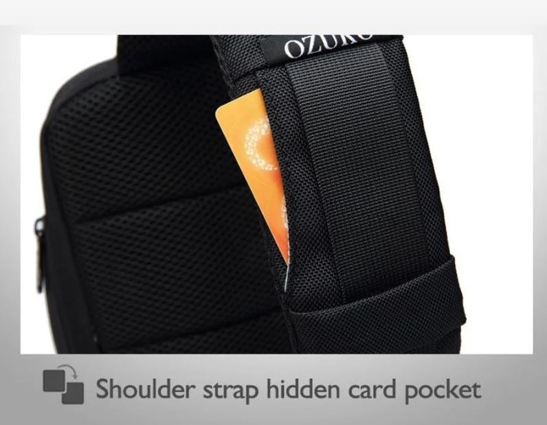 Buy OZUKO 9223 Anti-theft Men Chest Bag Waterproof Crossbody Bag with External USB Charging Port Standard Size (Black) at Best Price In Bangladesh