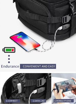 Buy Ozuko 9309L Designer Luxury Travel Bags Luggage Mochilas Tacticas Antirrobo Usb Hiking Backpack Bag at Best Price In Bangladesh