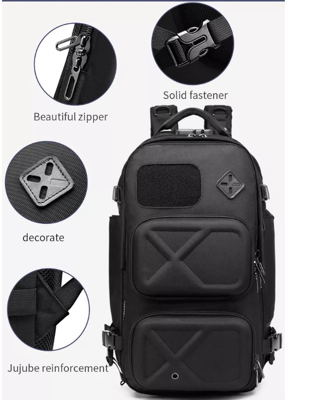 Buy Ozuko 9309L Designer Luxury Travel Bags Luggage Mochilas Tacticas Antirrobo Usb Hiking Backpack Bag at Best Price In Bangladesh