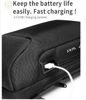 Buy BANGE BG-22085 CHEST BAG WITH USB 3.0 CHARGING PORT - ANTI-THEFT LOCK WATERPROOF CROSSBODY SHOULDERBAG TRAVEL PACK at Best Price In Bangladesh