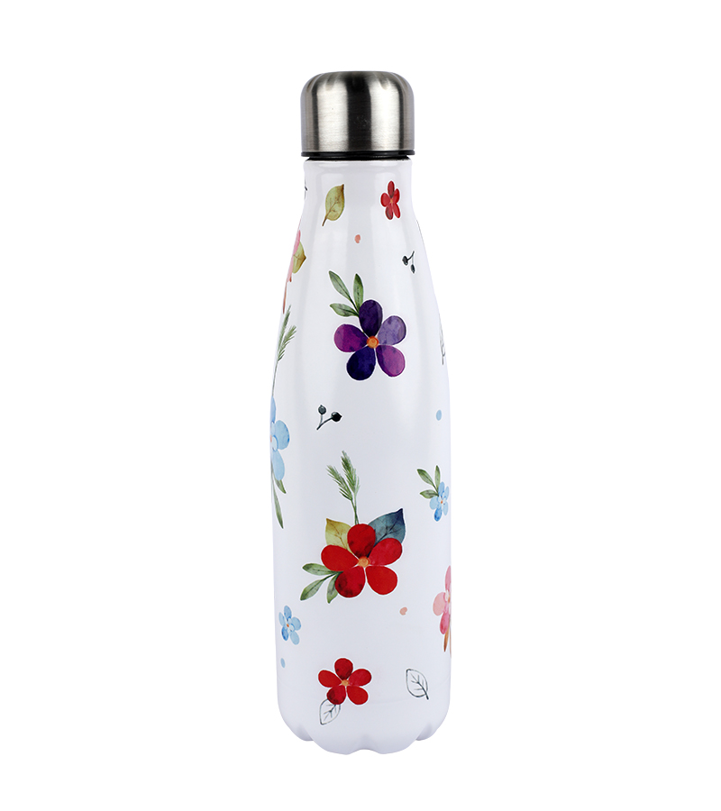 Picture of ICY Water Bottle 450 ML Stainless Steel| Keep Cold and Hot for 12 Hours| BPA Free| Leak Proof| Blooming Flower| Double-Walled Insulated Inner Steel and Sturdy Outer