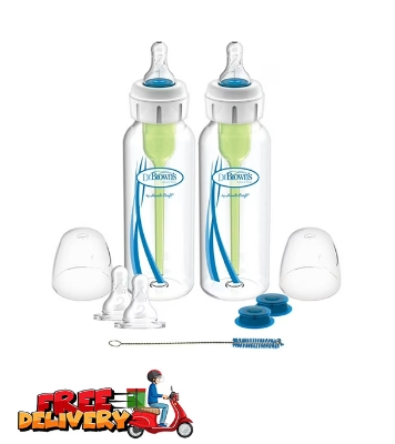 Picture of Dr. Brown’s Narrow Neck Options+ Bottle 250ml, Blue, 2-pack