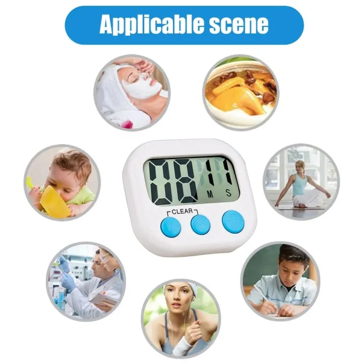 Picture of Magnetic LCD Digital Kitchen Countdown Timer Stopwatch with Stand Practical Cooking Sports Alarm Clock Reminder Tools