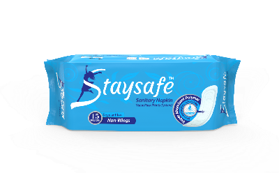 Picture of Staysafe Value Pack Non-Wings Sanitary Napkin 15 Pads for Regular Flow