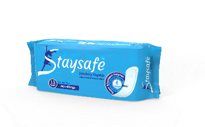 Picture of Staysafe Value Pack Non-Wings Sanitary Napkin 15 Pads for Regular Flow