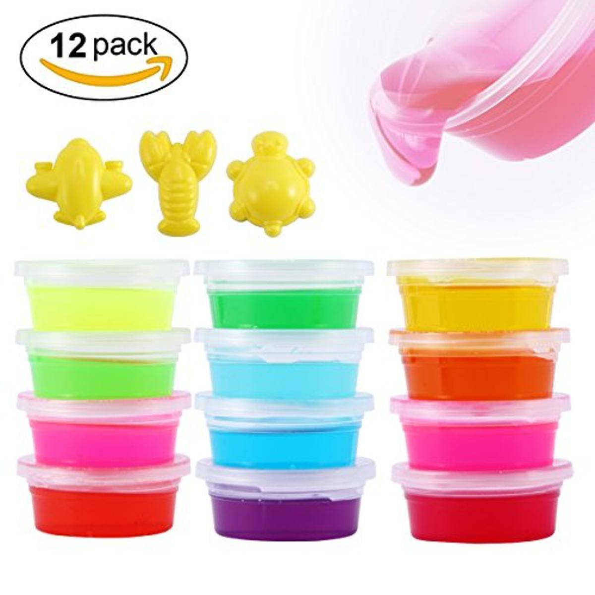 Picture of Crystal Clay 12 pcs/ Set Soft Slime Magic Toy Box of Slime 12 Colors in One Set DIY Clay Mud Toy Kits