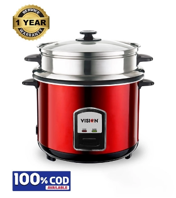 Buy VISION 1.8 Liter Rice Cooker REL-40-06 Stainless Steel Single Pot Regular Red Online at Best Price