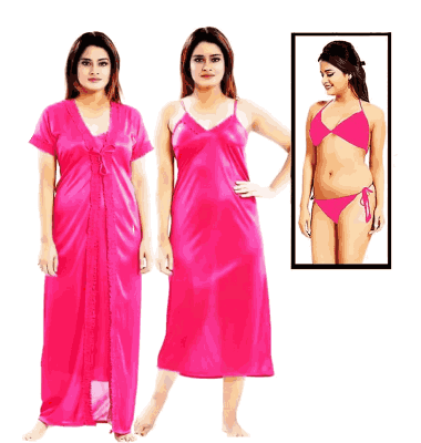 Picture of 4 Part night dress satin silk soft.exclosive naighty for women