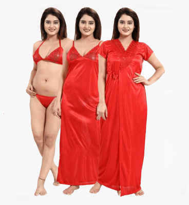 Picture of 4 part sexy nighty Red