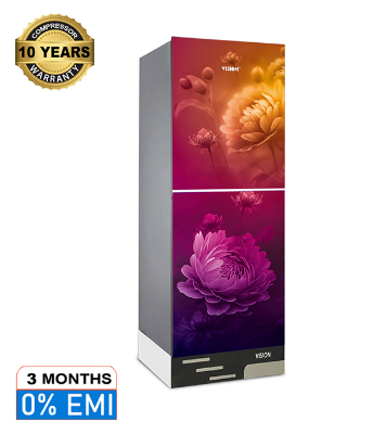 Buy VISION Glass Door Refrigerator RE-142 Liter Maroon Daisy Top Mount at Best Price in Bangladesh