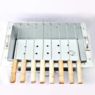 Picture of Bbq Grill Maker With 8Pcs Sik - Silver - Make Outdoor Cooking A Breeze With This Convenient Grill Maker