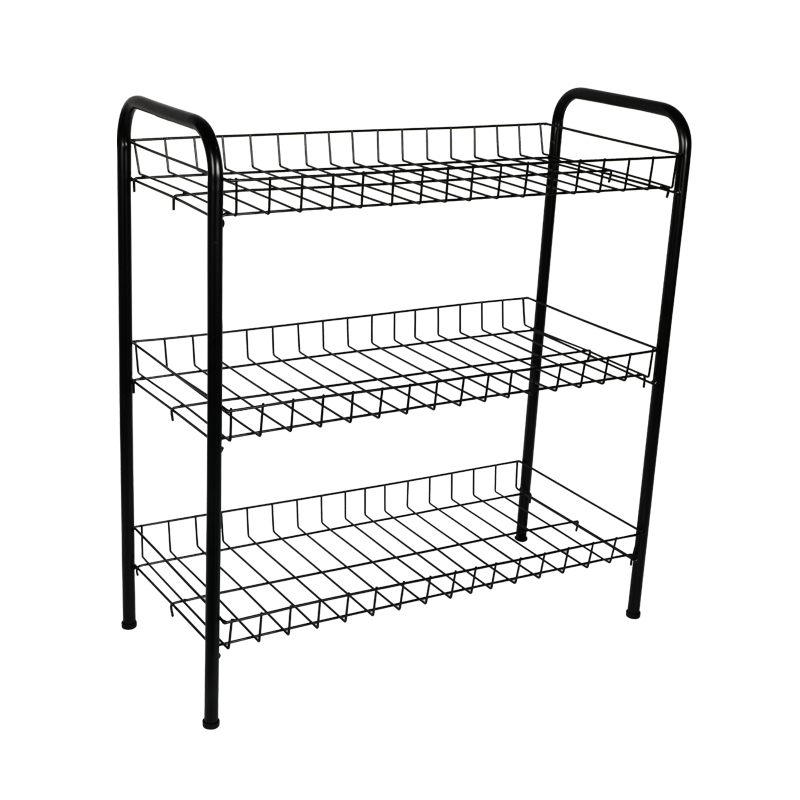 Picture of Metal Shoe Rack 3 Step -BlackStylish Storage Organizer Stand for Door Entrances, Dormitories, DIY Home Projects, Living Room
