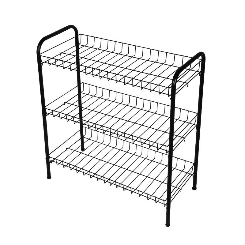 Picture of Metal Shoe Rack 3 Step -BlackStylish Storage Organizer Stand for Door Entrances, Dormitories, DIY Home Projects, Living Room