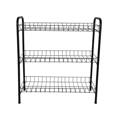 Picture of Metal Shoe Rack 3 Step -BlackStylish Storage Organizer Stand for Door Entrances, Dormitories, DIY Home Projects, Living Room