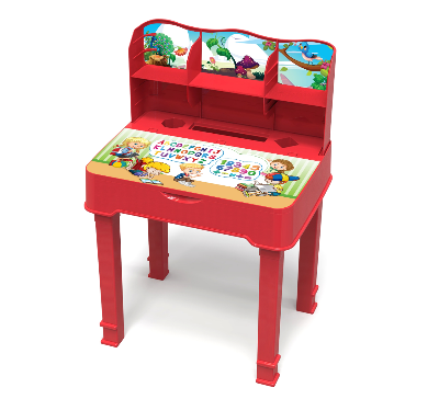 Picture of Reading Table With Shelf Red