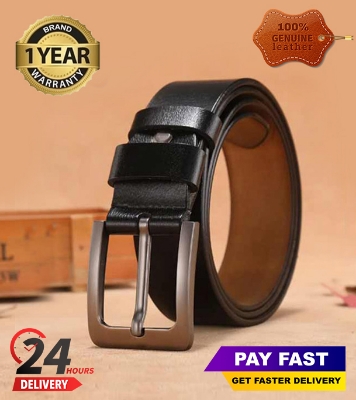Picture of Genuine Leather Belt Black Color With Square Style