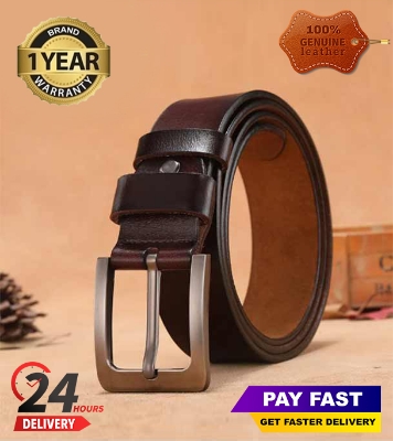 Picture of Genuine Leather Belt Chocolate Color With Square Style