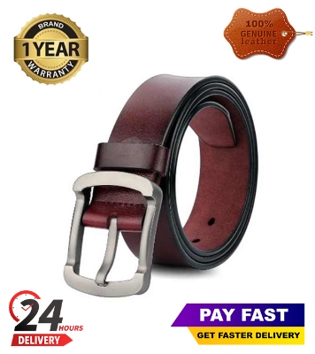 Picture of Genuine Leather Belt Chocolate Color With Round Style