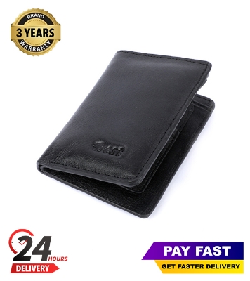 Picture of Black 100% Leather Wallet For Men's - Money Bag With Special Box