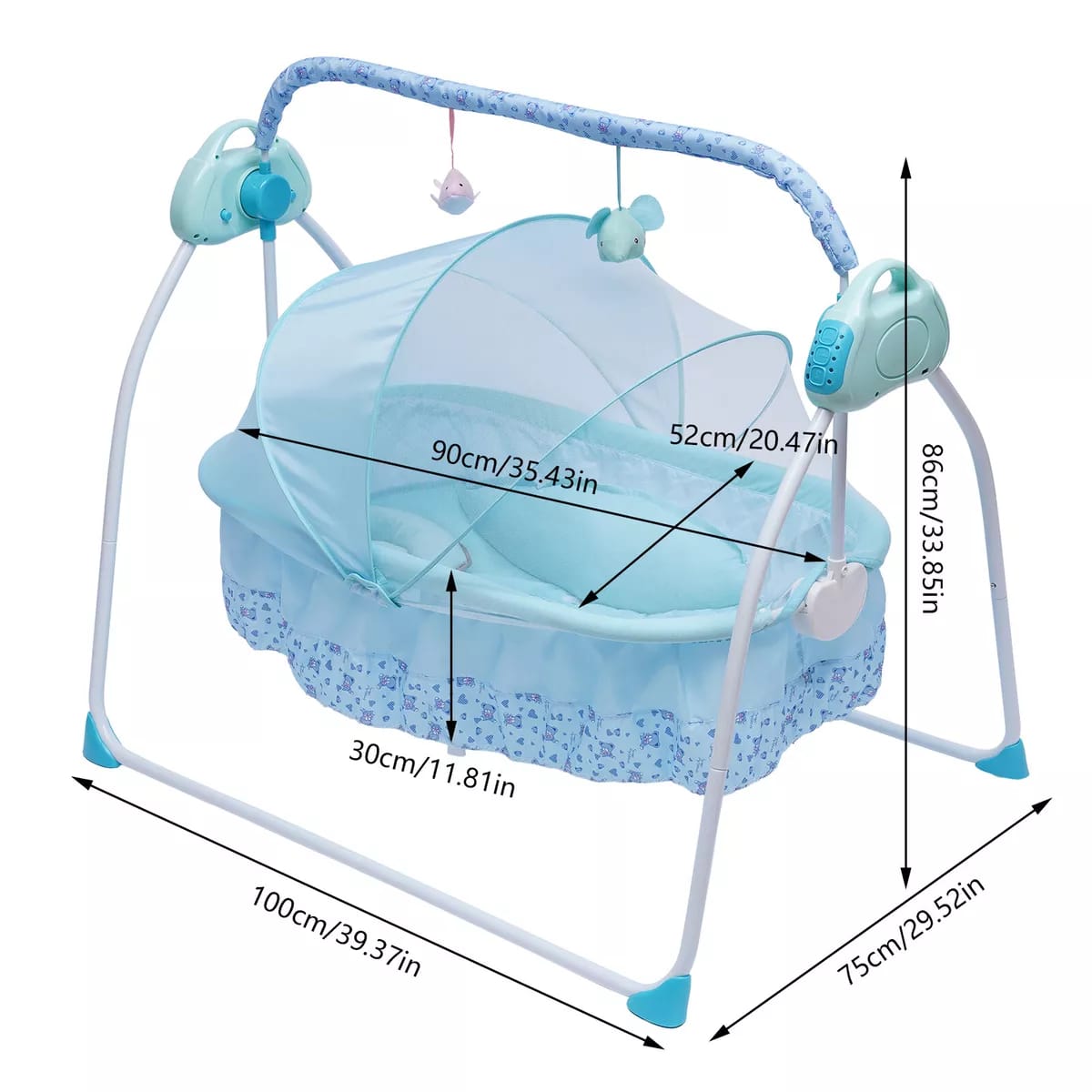 Smart Care Baby Cradle /Bed 4 in 1 with remote Control and Accessories