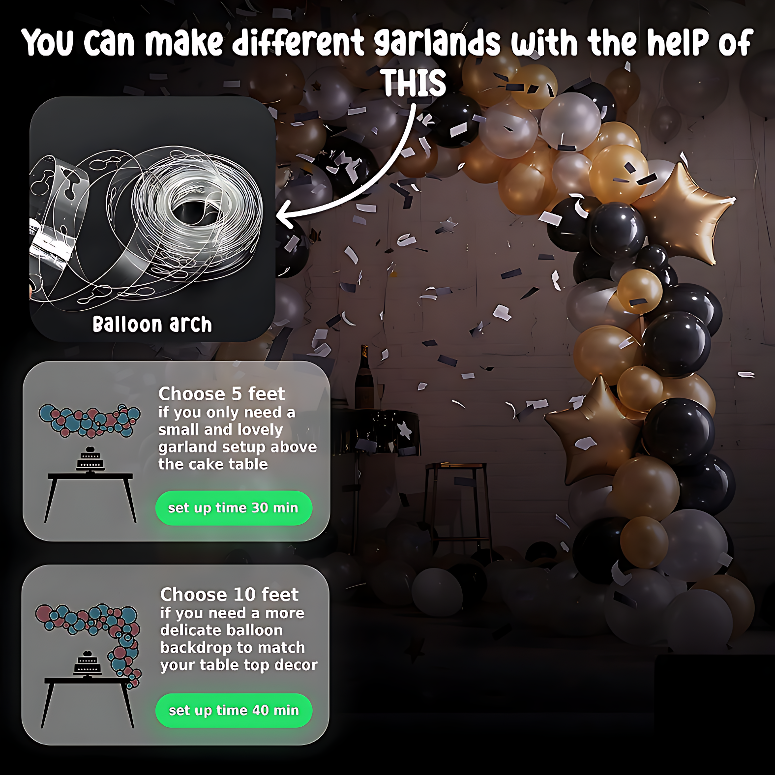 Balloon Arch Creativity with this Balloon Decorating Kit - Perfect for Various Celebrations (Pack of 1 pcs)