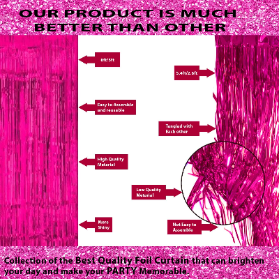 Birthday Party Elegance in Gold & Pink: Foil Banner, Curtains, Metallic Balloons, Star Foil - Complete Birthday Decor (50 Pcs)