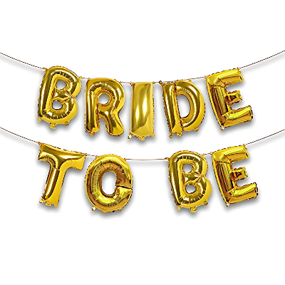 Bride To Be Essential: Golden Foil Banner Balloon for Party Decoration- (Pack of 1 Pcs)