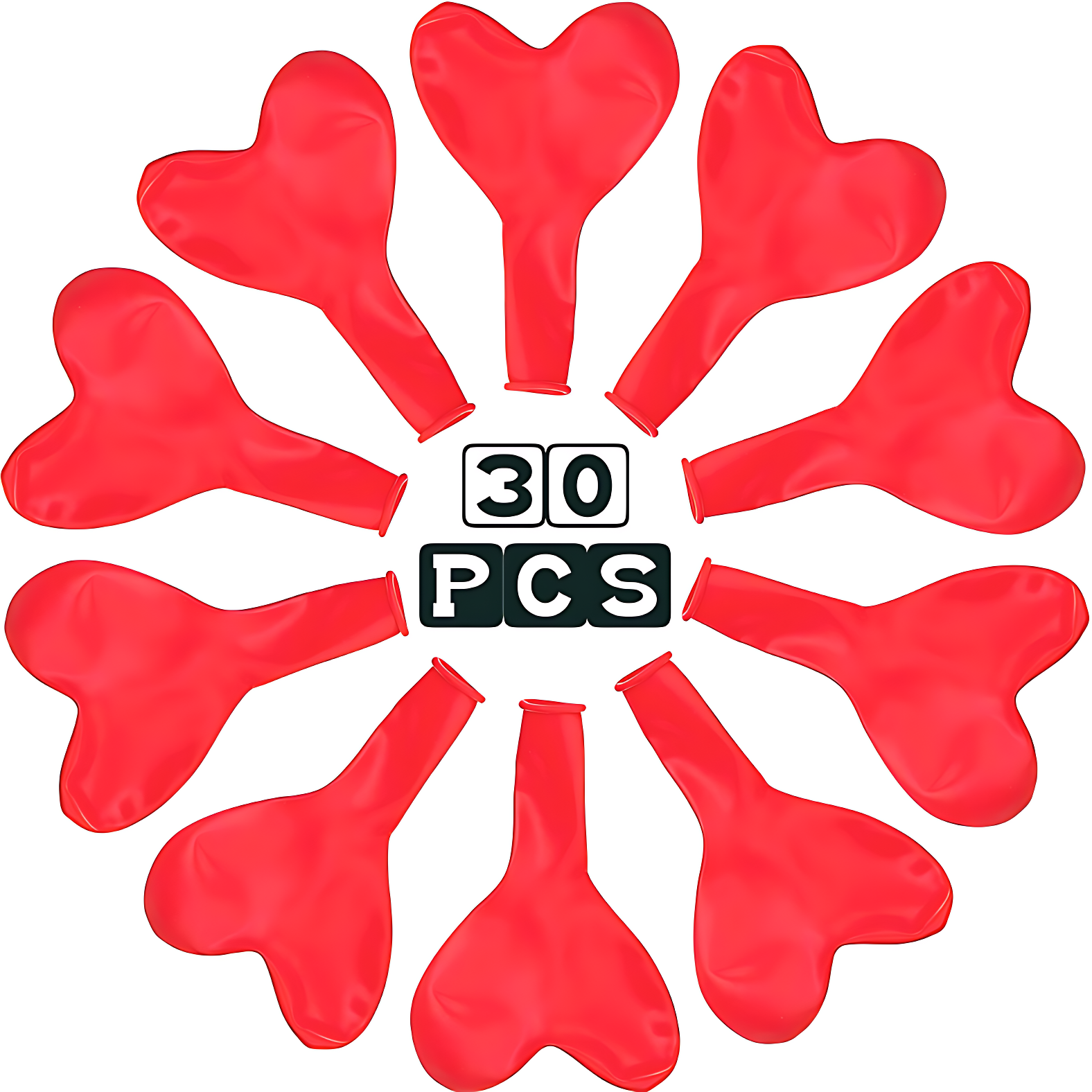 Heart Shape Love Balloons: For Birthday, Anniversary, Valentine’s Day, and Event Decorations - (Pack of 30 Pcs)