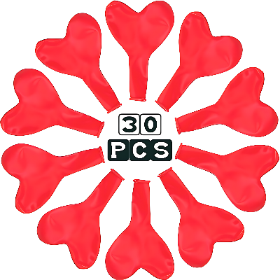 Heart Shape Love Balloons: For Birthday, Anniversary, Valentine’s Day, and Event Decorations - (Pack of 30 Pcs)