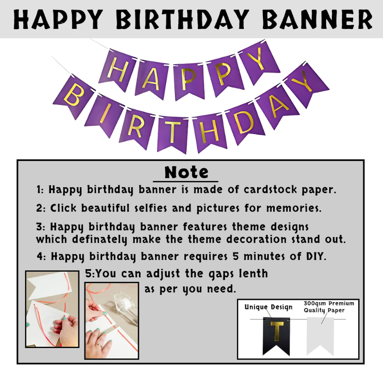 Purple Party Paradise: Birthday Banners, Silver Foil Curtains, Metallic Balloons, Blue Confetti, Balloon Garland Arch - (Pack of 48 Pcs)