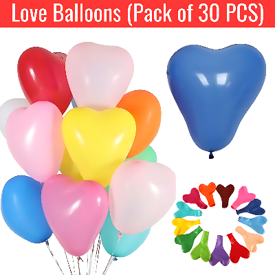 Picture of Celebrate with Love: Multicolor Heart Balloons for Birthdays, Anniversaries, Valentine’s Day - Spread Joy and Romance! - (Pack of 30 Pcs)