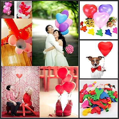 Picture of Celebrate with Love: Multicolor Heart Balloons for Birthdays, Anniversaries, Valentine’s Day - Spread Joy and Romance! - (Pack of 30 Pcs)