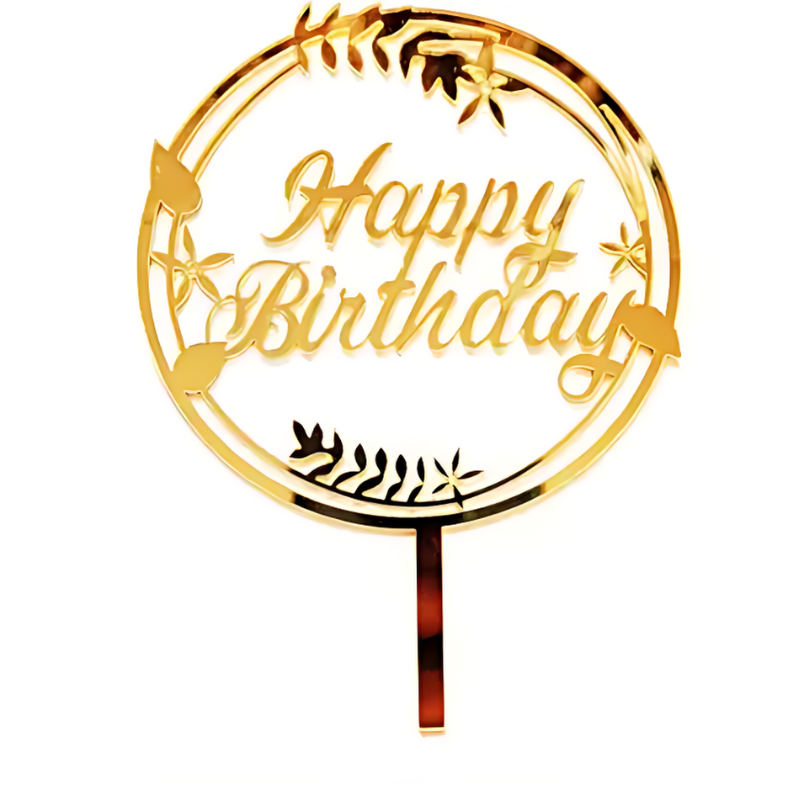 Add Charm to Your Cake with Happy Birthday Cake Topper - (Pack of 1 Pcs)