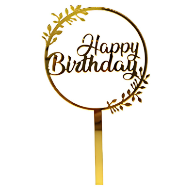Add Charm to Your Cake with Happy Birthday Cake Topper - (Pack of 1 Pcs)