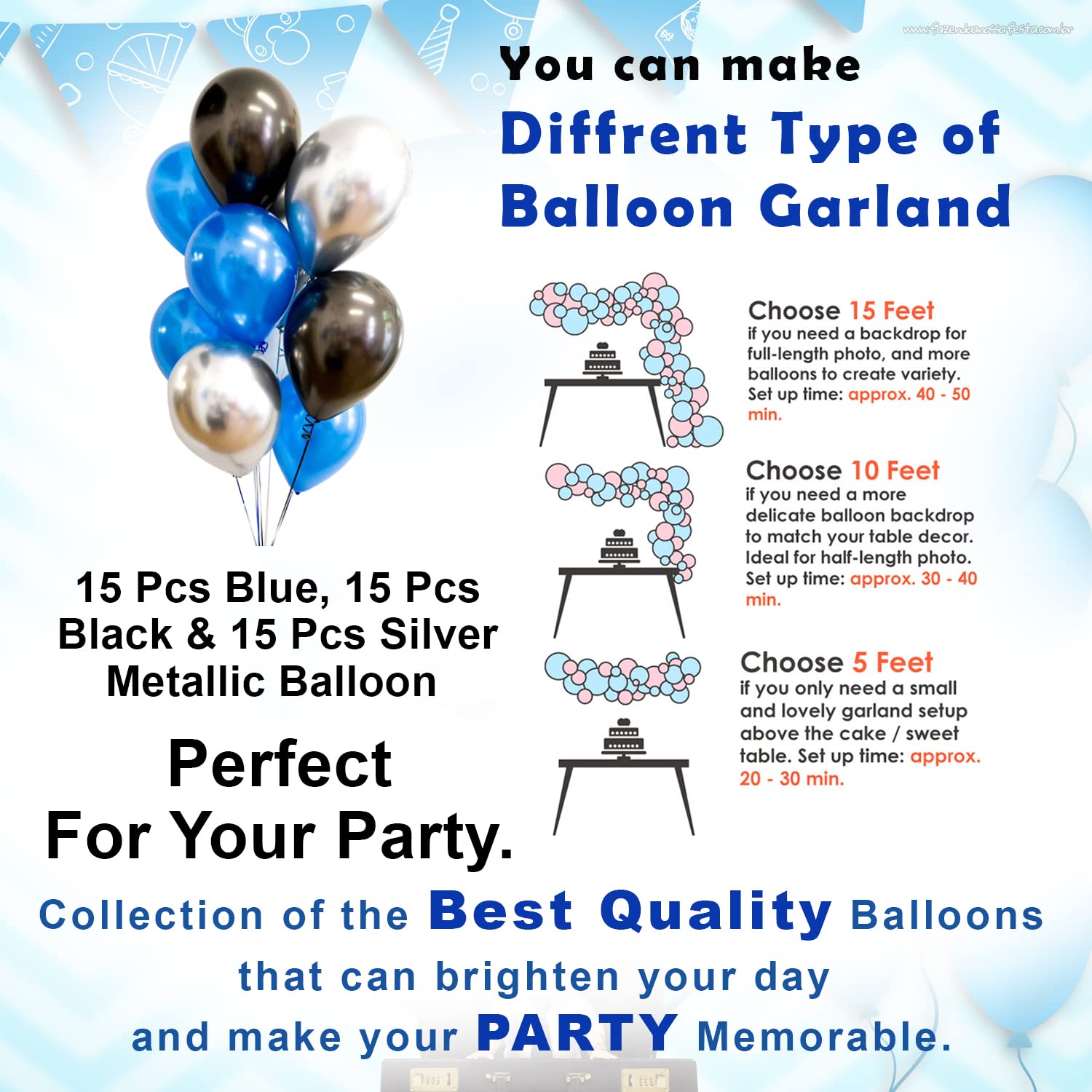 Boss Baby Birthday Decoration Combo Pack - With Card Banner, Foil Backdrop Curtain, HQ Balloons, Deco Kit & More - Full Package (55 Pieces)