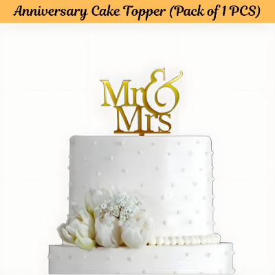 Add Charm to Your Cake with Happy Anniversary Cake Topper - (Pack of 1 Pcs)