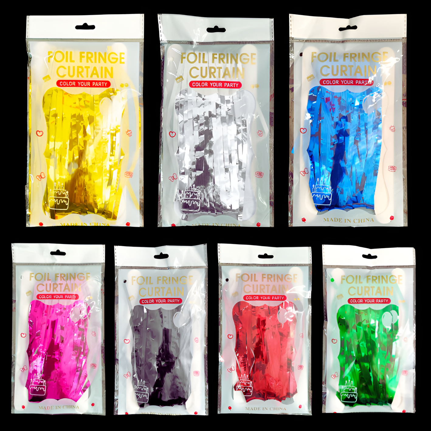 Foil Curtain Backdrop Golden, Silver, Blue, Red, Black & Pink Foil Curtain Backdrop- (Pack of 1 Pcs)