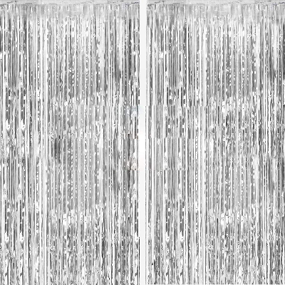 Foil Curtain Backdrop Golden, Silver, Blue, Red, Black & Pink Foil Curtain Backdrop- (Pack of 1 Pcs)