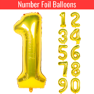Celebratory Number Foil Balloon: Birthday, Anniversary, Events - Party Decor Essential -(Pack of 1 Pcs)
