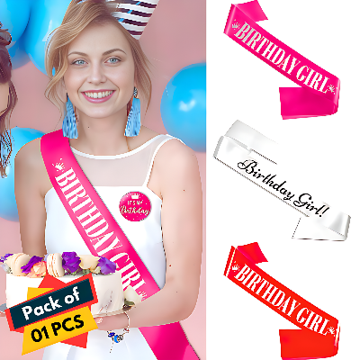 Charming Birthday Girl Sash for Women's Birthday Party- (Pack of 01 Pcs)