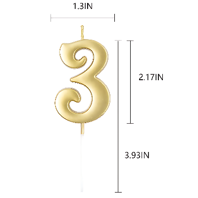 Add Sparkle to Your Party with Golden Number Candle- (Pack of 1 Pcs)