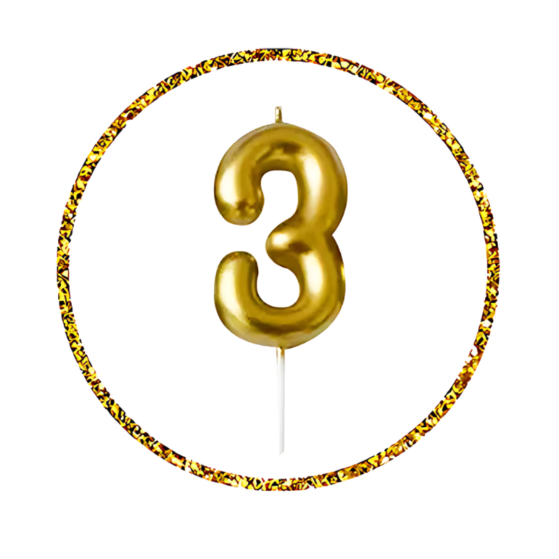 Add Sparkle to Your Party with Golden Number Candle- (Pack of 1 Pcs)