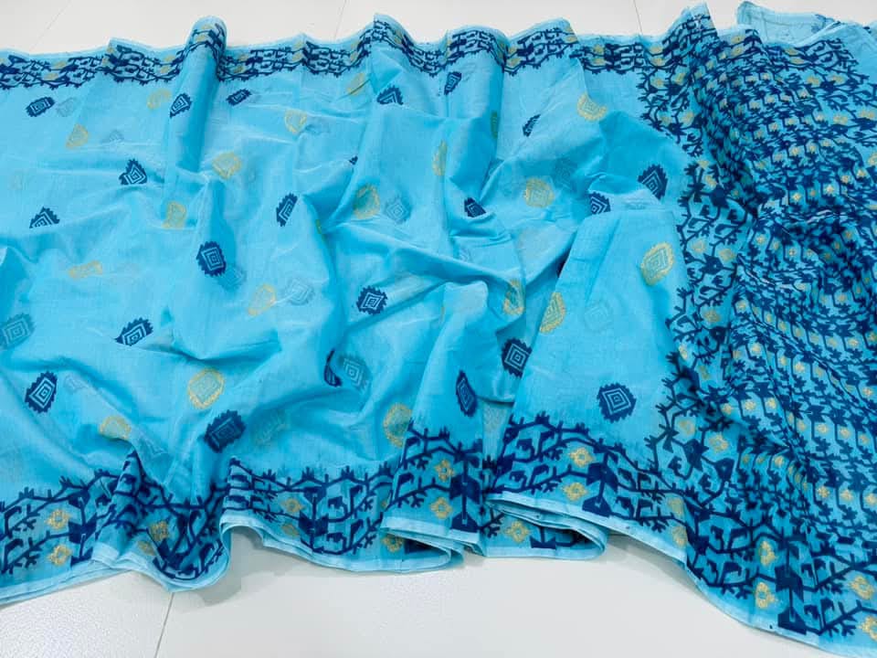 Picture of Blueish Afsan Print Saree - Elegant Traditional Design for Every Occasion