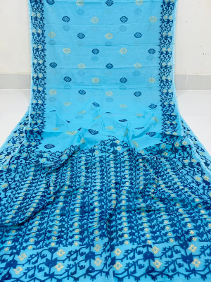Picture of Blueish Afsan Print Saree - Elegant Traditional Design for Every Occasion