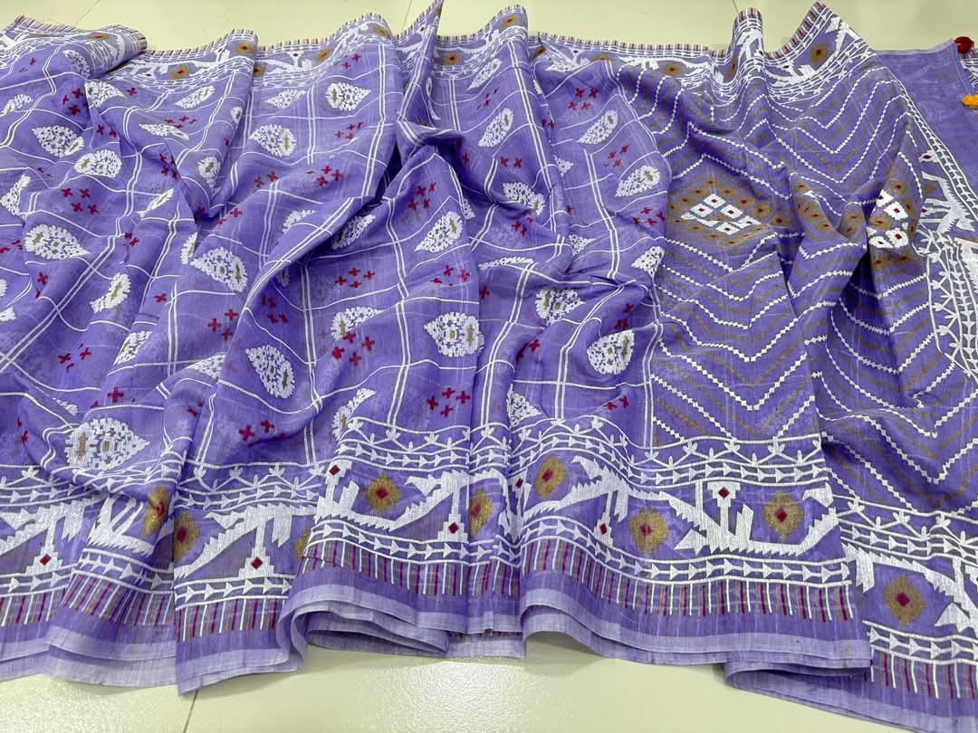 Picture of Lavender Afsan Print Saree - Elegant Traditional Design for All Occasions