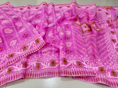 Picture of Pink Afsan Print Saree - Elegant Traditional Design for All Occasions